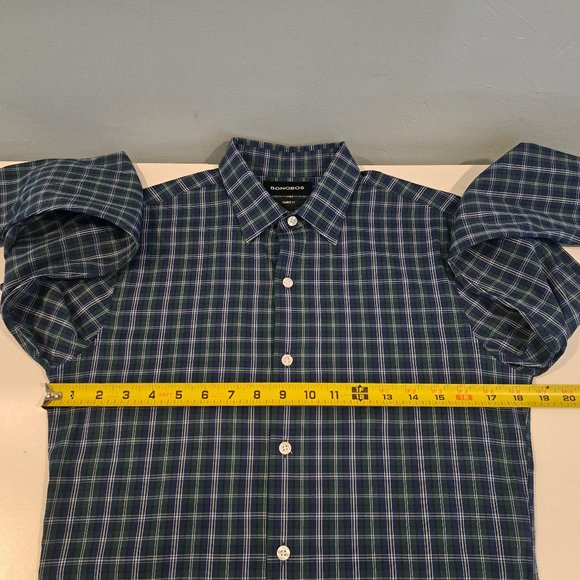 Bonobos Men's Small Tailored Fit Long Sleeve Button Down Plaid Shirt - Picture 9 of 13